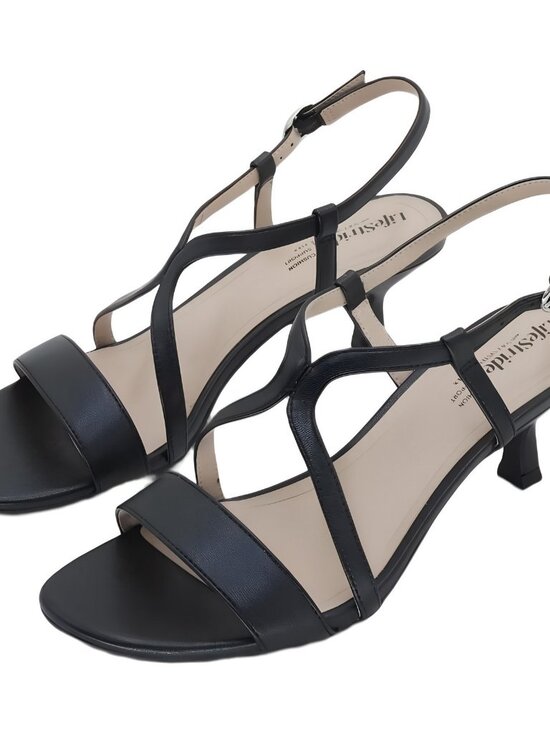 LifeStride Nolita Strappy Slingback Dress Heel Black Faux Leather Womens 9M - Picture 2 of 6